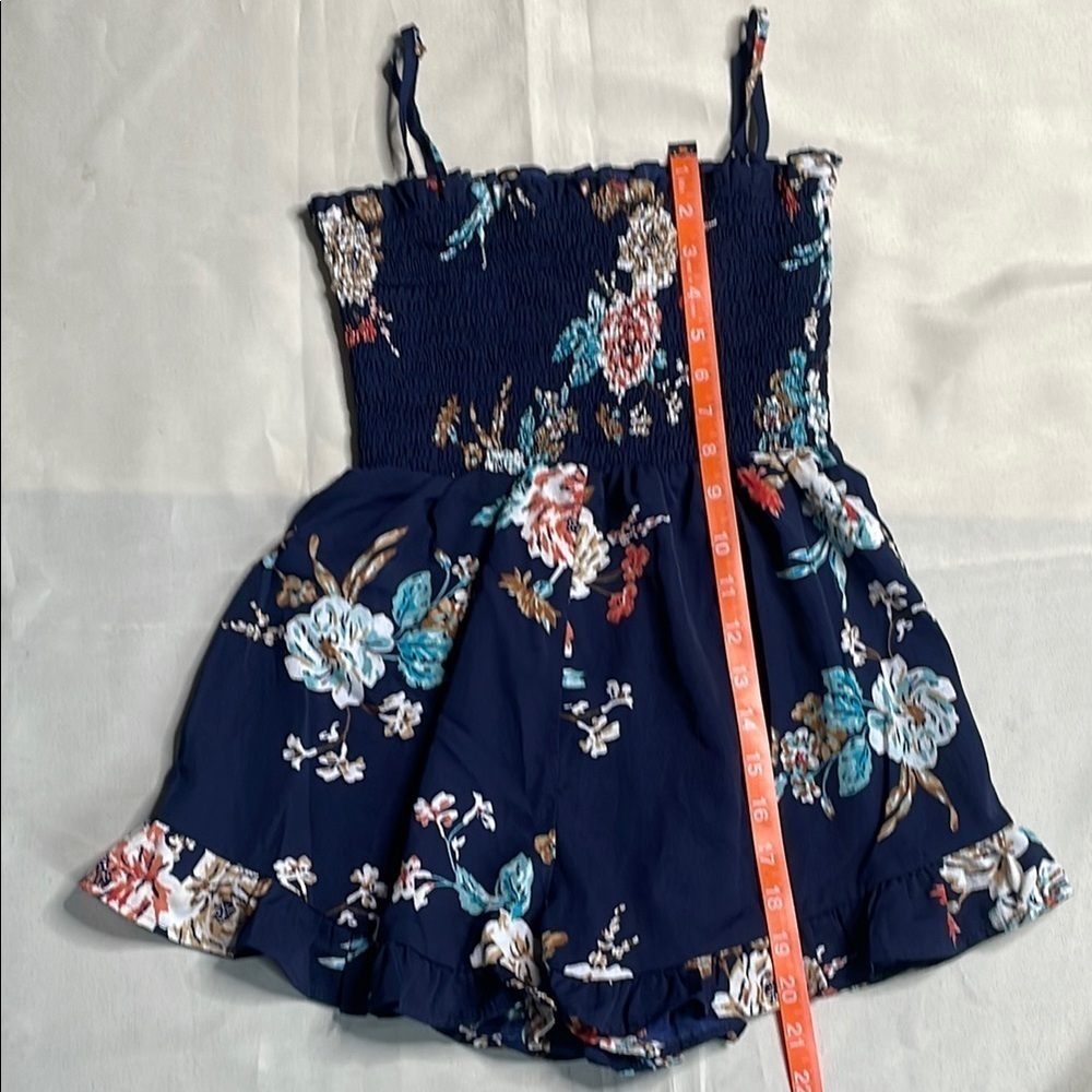 SHEIN Floral Navy Kids Romper - Picture 3 of 7